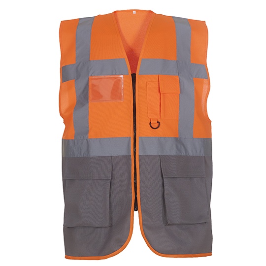 Kamizelka Robocza Odblaskowa YK801 - Hi-Vis Orange & Grey