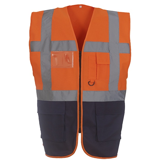 Kamizelka Robocza Odblaskowa YK801 - Hi-Vis Orange & Navy