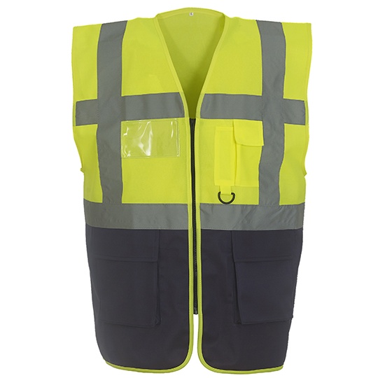 Kamizelka Robocza Odblaskowa YK801 - Hi-Vis Yellow & Navy