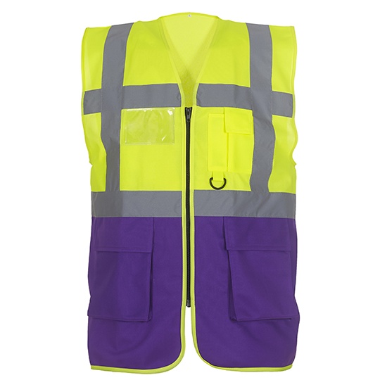 Kamizelka Robocza Odblaskowa YK801 - Hi-Vis Yellow & Purple