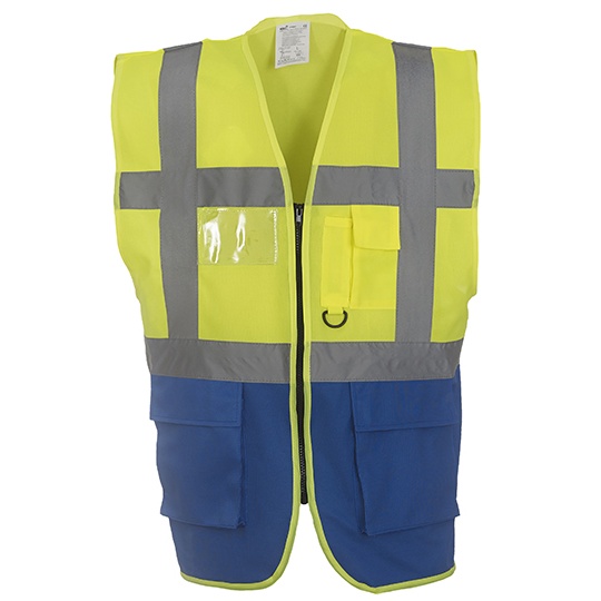 Kamizelka Robocza YK801 - Hi-Vis Yellow & Royal Blue
