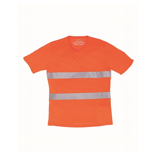 Koszulka Robocza Dekolt V Hi-Vis Oddychająca YK910 - Hi-Vis Orange