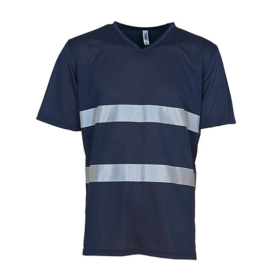 Koszulka Robocza Dekolt V Hi-Vis Oddychajaca YK910 - Navy