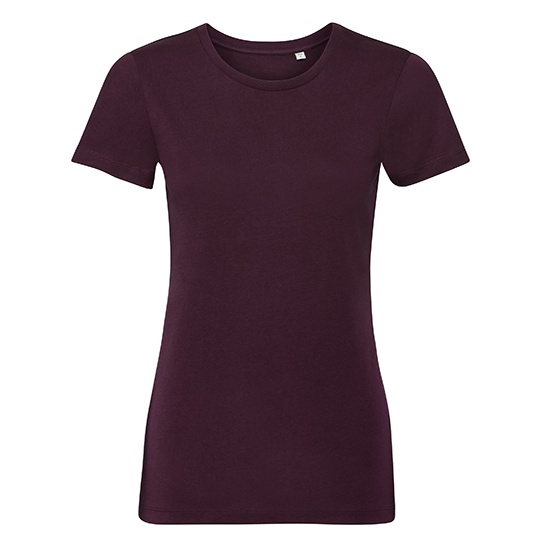 T-shirt Damski Slim Fit Bawelna Organiczna Z108F - Burgundy