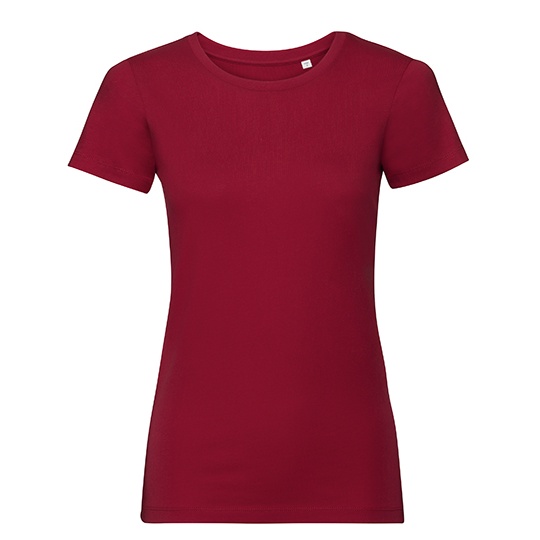 T-shirt Damski Slim Fit Bawełna Organiczna Z108F - Classic Red