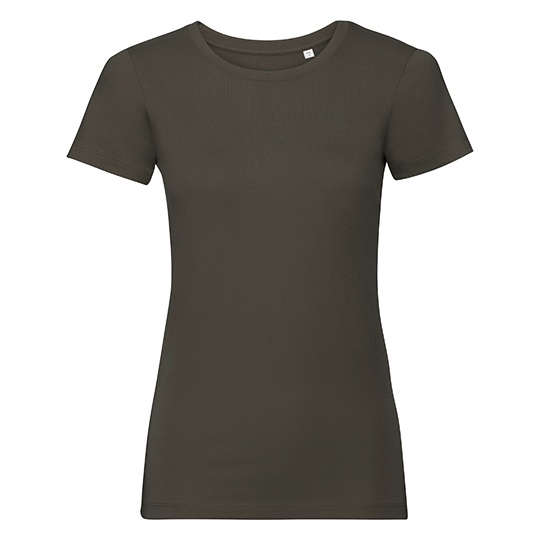 T-shirt Damski Slim Fit Bawelna Organiczna Z108F - Dark Olive