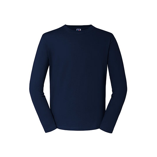 T-shirt Męski Klasyczny Długi Rękaw Bawełniany Z180L - French Navy