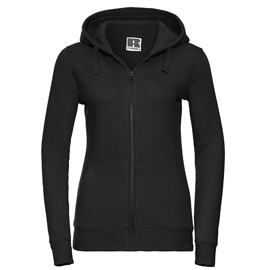 Bluza Damska Slim Czesana Bawelna Z Kapturem Z266F - Black