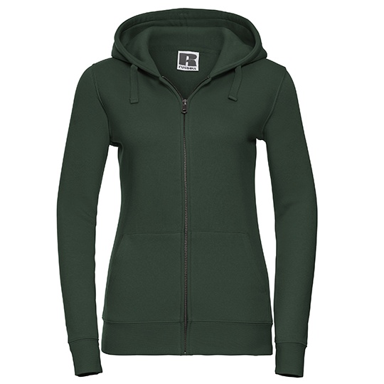 Bluza Damska Slim Czesana Bawelna Z Kapturem Z266F - Bottle Green