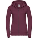 Bluza Damska Slim Czesana Bawełna Z Kapturem Z266F - Burgundy