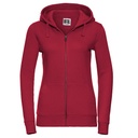 Bluza Damska Slim Czesana Bawełna Z Kapturem Z266F - Classic Red
