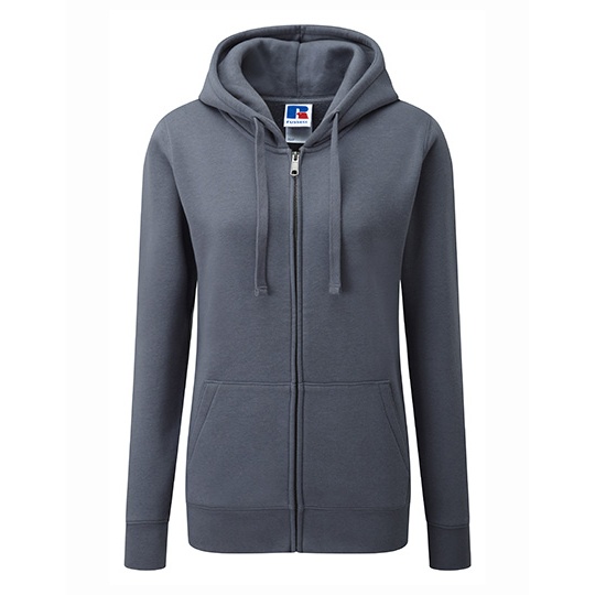 Bluza Damska Slim Czesana Bawelna Z Kapturem Z266F - Convoy Grey (Solid)