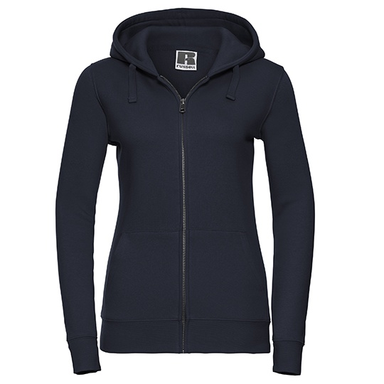 Bluza Damska Slim Czesana Bawelna Z Kapturem Z266F - French Navy