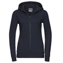 Bluza Damska Slim Czesana Bawełna Z Kapturem Z266F - French Navy