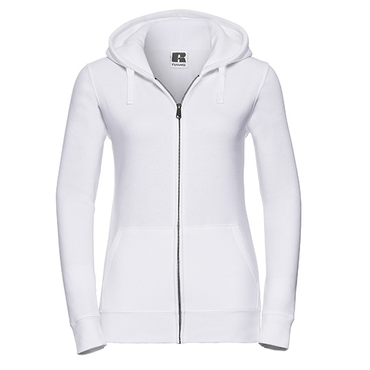 Bluza Damska Slim Czesana Bawełna Z Kapturem Z266F - White