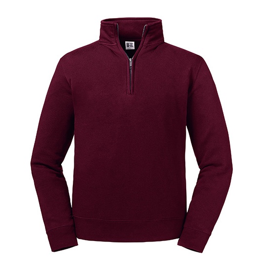 Bluza Meska 1 4 Zip Bawelniana Z270M - Burgundy