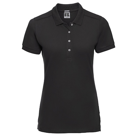 Koszulka Polo Damska Dopasowana Elastyczna Bawelna Z566F - Black