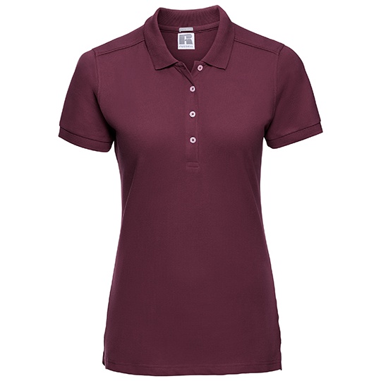 Koszulka Polo Damska Dopasowana Elastyczna Bawelna Z566F - Burgundy