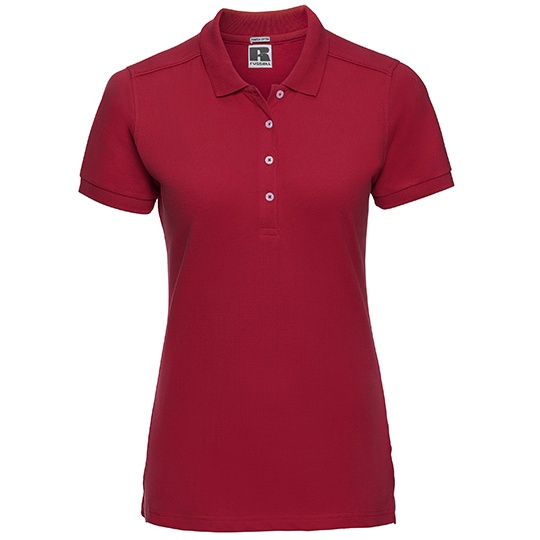 Koszulka Polo Damska Dopasowana Elastyczna Bawelna Z566F - Classic Red