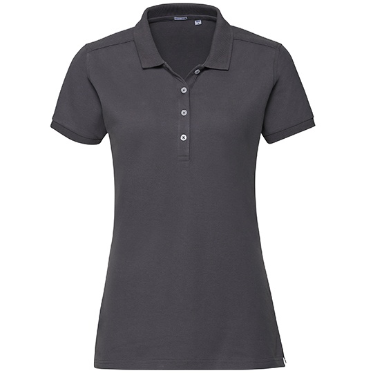 Koszulka Polo Damska Dopasowana Elastyczna Bawelna Z566F - Convoy Grey (Solid)