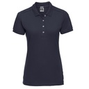 Koszulka Polo Damska Dopasowana Elastyczna Bawełna Z566F - French Navy