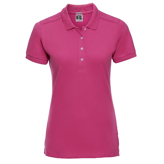 Koszulka Polo Damska Dopasowana Elastyczna Bawelna Z566F - Fuchsia