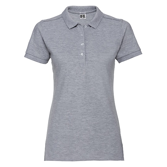 Koszulka Polo Damska Dopasowana Elastyczna Bawelna Z566F - Light Oxford (Heather)