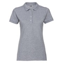 Koszulka Polo Damska Dopasowana Elastyczna Bawełna Z566F - Light Oxford (Heather)