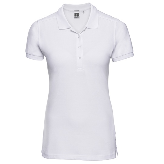 Koszulka Polo Damska Dopasowana Elastyczna Bawelna Z566F - White