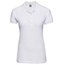 Koszulka Polo Damska Dopasowana Elastyczna Bawełna Z566F - White