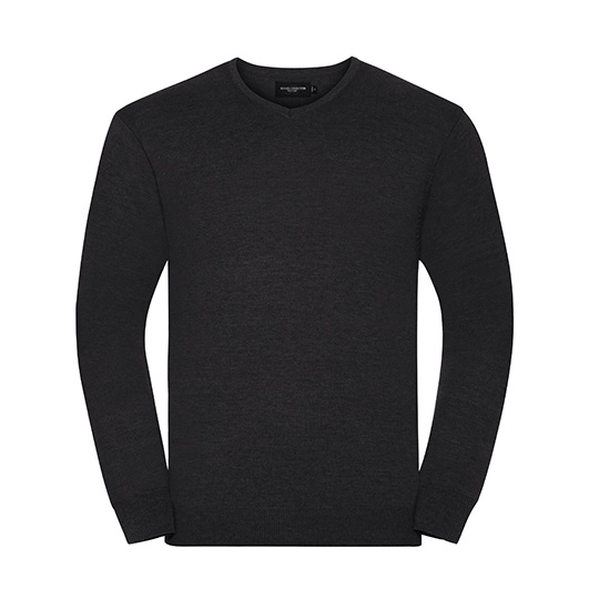 Meski sweter z dekoltem w serek Z710 - Charcoal Marl