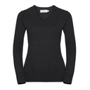 Sweter Damski Dekolt V CottonBlend Z710F - Charcoal Marl