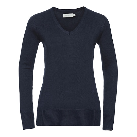 Sweter Damski Dekolt V CottonBlend Z710F - French Navy