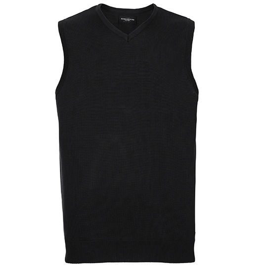 Bezrekawnik Meski Klasyczny Dzianinowy CottonBlend Z716 - Black