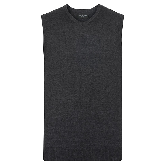 Bezrekawnik Meski Klasyczny Dzianinowy CottonBlend Z716 - Charcoal Marl