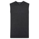Bezrękawnik Męski Klasyczny Dzianinowy CottonBlend Z716 - Charcoal Marl