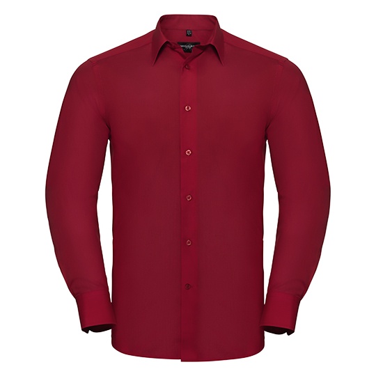 Koszula Męska Slim Popelina Latwa w Pielegnacji Z924 - Classic Red