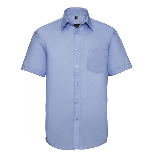 Koszula Męska Krótki Rękaw Bawełna Czesana Z957 - Bright Sky