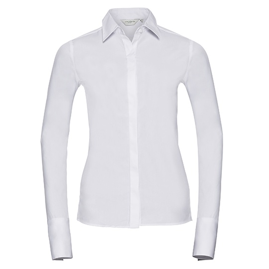 Koszula Damska Slim Bawelniana Elastyczna Z960F - White