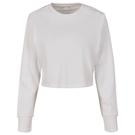 Krótka bluza frotte oversize BY131 - White