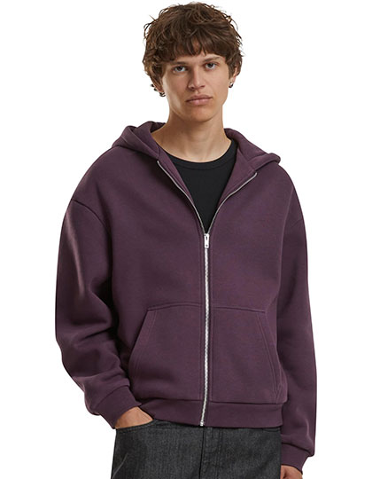 Bluza Oversize z Kapturem na Zamek BY285 - Plum Purple