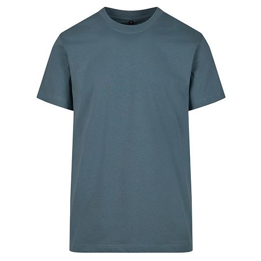 T-shirt Męski Slim Bawełniany BY004 - Dusty Blue