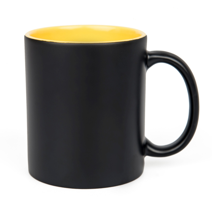 Kubek matowy do graweru 300ml - Czarny-Żółty
