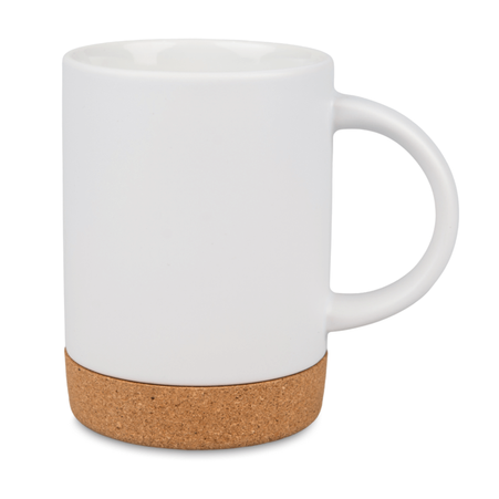 Kubek ceramiczny z korkowym spodem matowy G00402070 - Bialy
