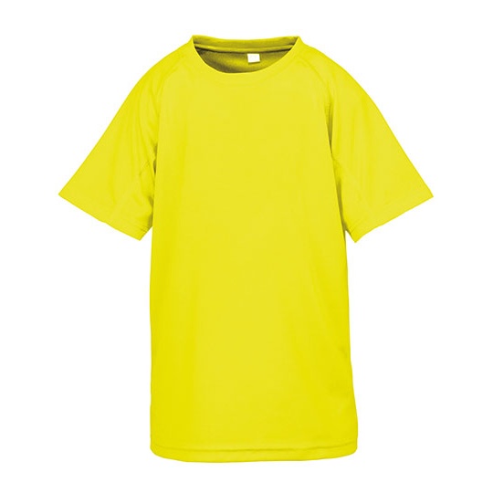 Koszulka Dziecieca Oddychajaca Poliestrowa RT287J - Fluorescent Yellow