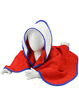 Recznik Dzieciecy Bawelniany z Kapturem ARB032 - Fire Red & White & True Blue