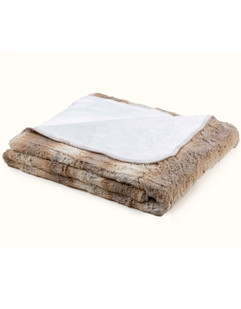 Koc polarowy dwustronny Sherpa ARS1744 - White & Grey