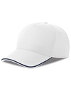 Czapka pieciopanelowa AT129 - White & Navy