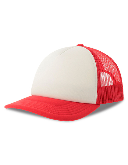 Czapka dziecięca z daszkiem AT534 - White & Red