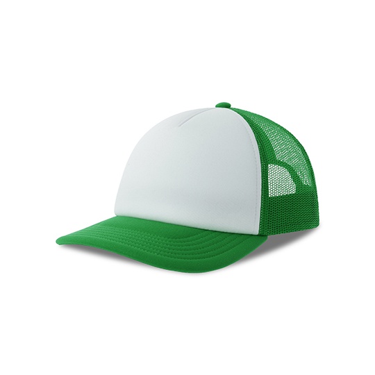 Czapka dziecięca z daszkiem AT534 - White & Green